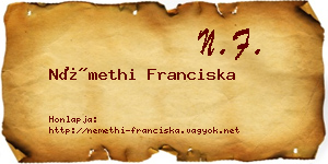 Némethi Franciska névjegykártya